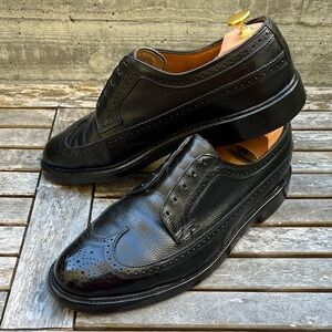 Florsheim Imperial Longwing Black Pebble-Grain Leather Oxford Shoes